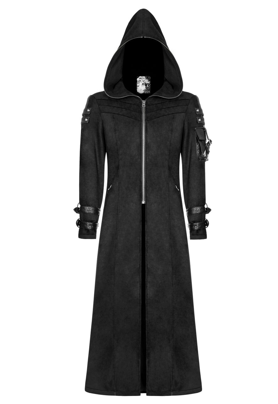 long manteau noir capuche