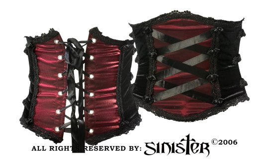 Corset Gothique Lip Service Soie Bordeaux Taille L 42 - Serre-taille Fétish - Neuf Avec étiquettes