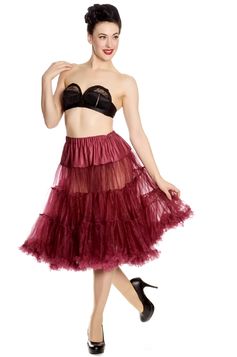 Long jupon gothique bordeaux HELL BUNNY