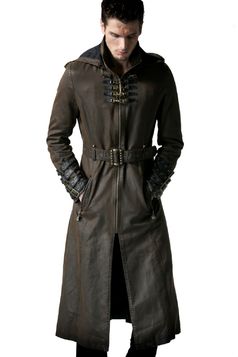 Long manteau steampunk homme marron