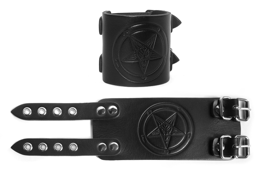 photo n°2 : Bracelet de force cuir BAPHOMET