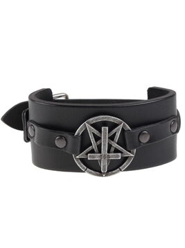 Bracelet cuir noir pentagramme