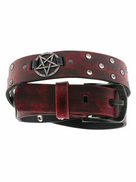 Ceinture cuir rouge PENTAGRAMME