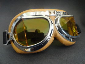 Lunettes aviateur steampunk marron et aluminium