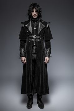 Manteau gothique homme PUNK RAVE 'Fantôme noir'