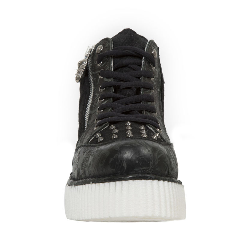 Baskets noires en cuir New Rock