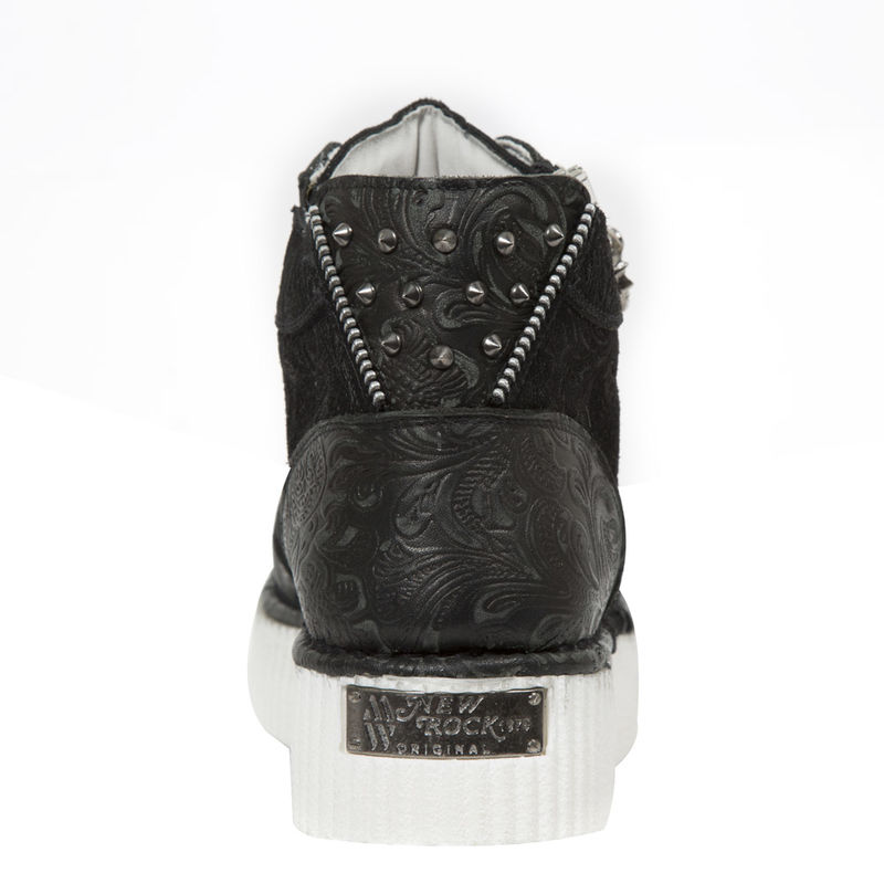 Baskets noires en cuir New Rock