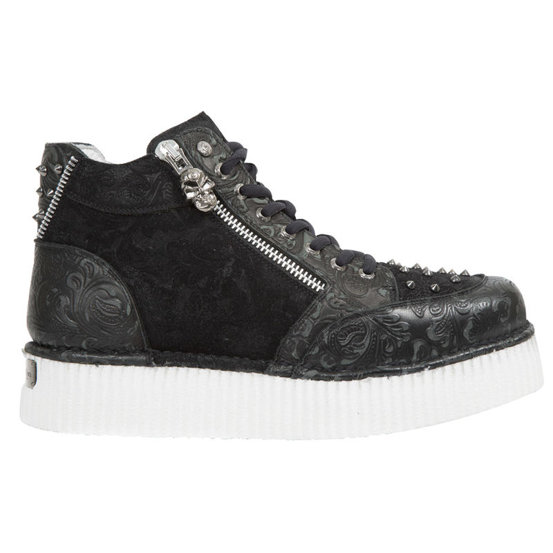 Baskets noires en cuir New Rock