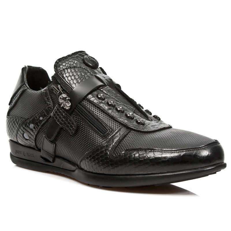 Chaussures hommes en cuir noir New Rock M.HY028S1