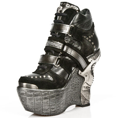 New Rock Shoes Bottines New Rock 7934-S2 Style Punk Avec Talon