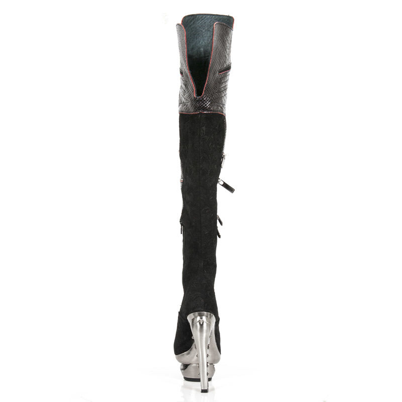 Bottes Cuissardes ANDRE En Nubuck Souple - Taille 41 - Talons & Boucles Dorées - Occasion TTB