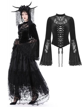 Haut Gothique Velours Raven Romance - Dark in Love