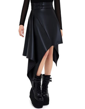 Jupe Asymétrique 'Noir Ruin' - Killstar