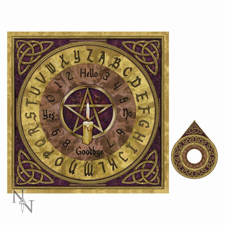 Planche spirituelle ouija décorée d'un grand pentagramme