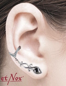 Boucle d'oreilles en argent 925 'Oeil d'onyx'