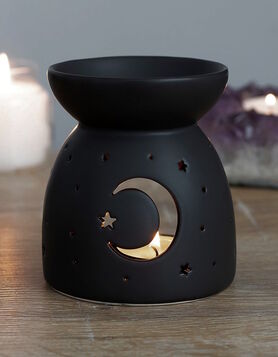 Br&ucirc;le-parfum Lune & &Eacute;toile - C&eacute;ramique noire