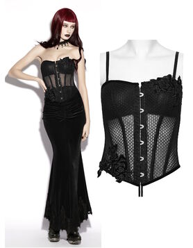 Corset Gothique R&eacute;sille -&Eacute;treinte Nocturne - Punk Rave