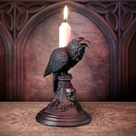 Bougeoir ALCHEMY GOTHIC 'Poe's Raven'