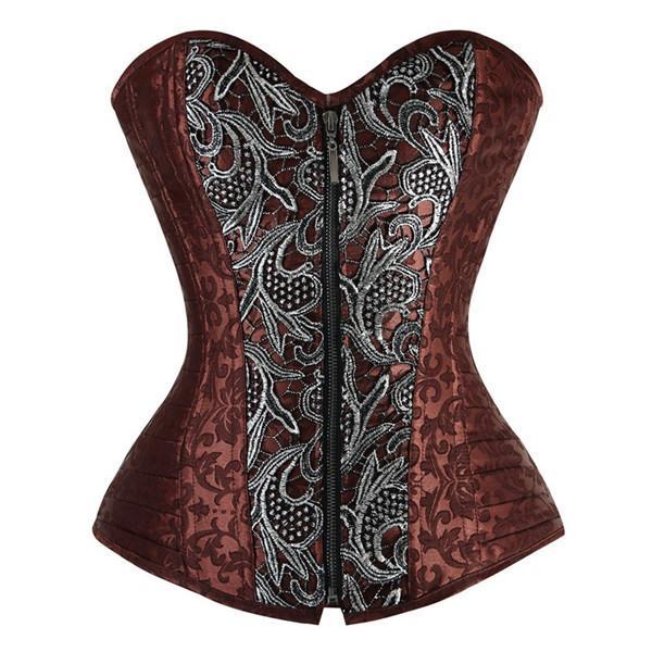 corset cuir marron