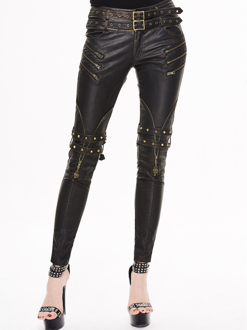Pantalon Gothique Steampunk Pour Femme - Style Pirate, Stretch, Dentelle Et Lacets, Idéal Cosplay Ou Déguisement