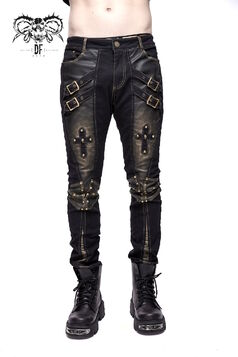 Pantalon steampunk DEVIL FASHION 'dark cross'