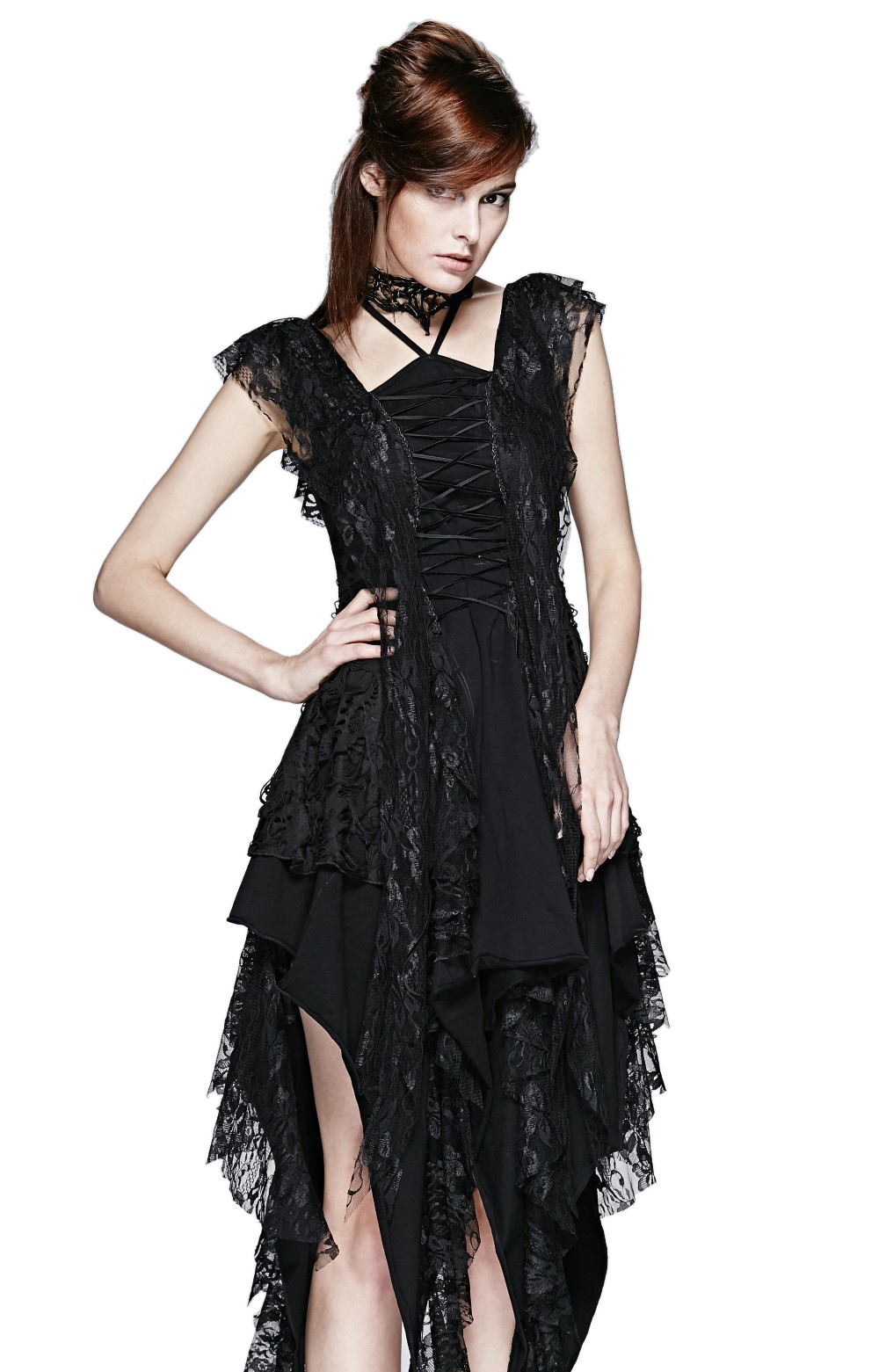 Robe noire online tulle et dentelle