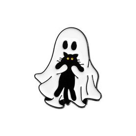 Pin's Gothique Fant&ocirc;me & Chat Noir