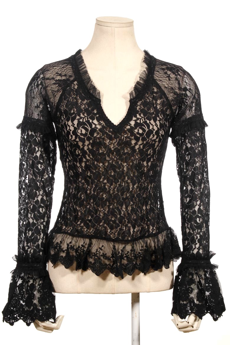 Boléro Dentelle Gothique Punk à Manches Longues – Shrug Noir Lolita Femme Ado
