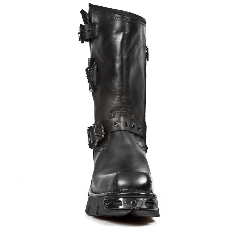 photo n°2 : Bottes biker's cuir noir NEW ROCK M.1601-S8