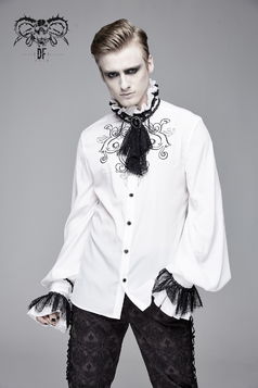 Chemise à jabot DEVIL FASHION 'gothic palace'