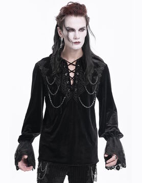 Chemise Gothique Victorienne Noire - Nocturne Soran