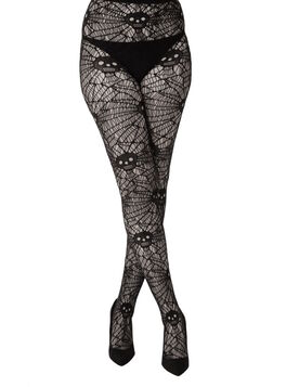 Collants gothique 'skull & web'