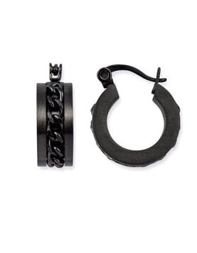 Boucles d'oreilles anneaux noirs