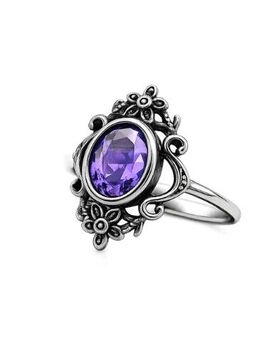 Bague Gothique etNox Larmes d'Am&eacute;thyste