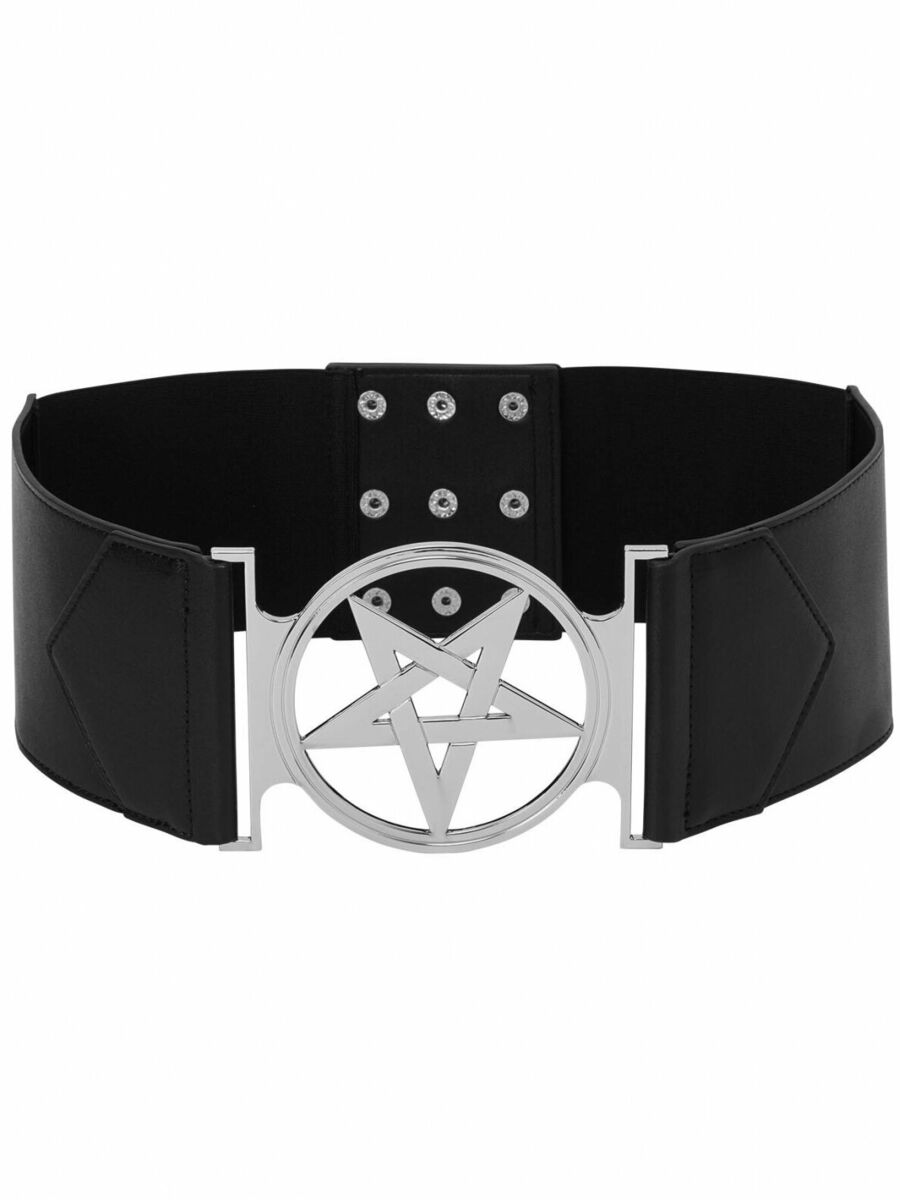 Ceinture Gothique En Simili Cuir Avec Boucle Étoile Vintage - Ajustable - Unisexe - Pour Jeans Et Robes