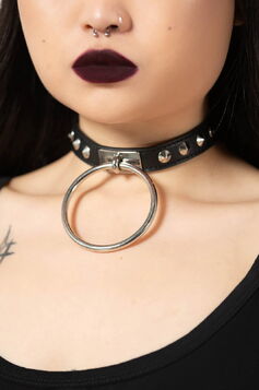 Collier Ras Du Cou Gothique Avec Perles - Style Années 80/90 - En Plastique élastique, Noir - Bijou Tatouage Rétro