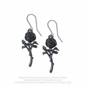 Boucles d'oreilles ALCHEMY GOTHIC 'the romance of the black roses'