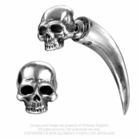 Boucle d'oreille ALCHEMY GOTHIC 'tomb skull horn'