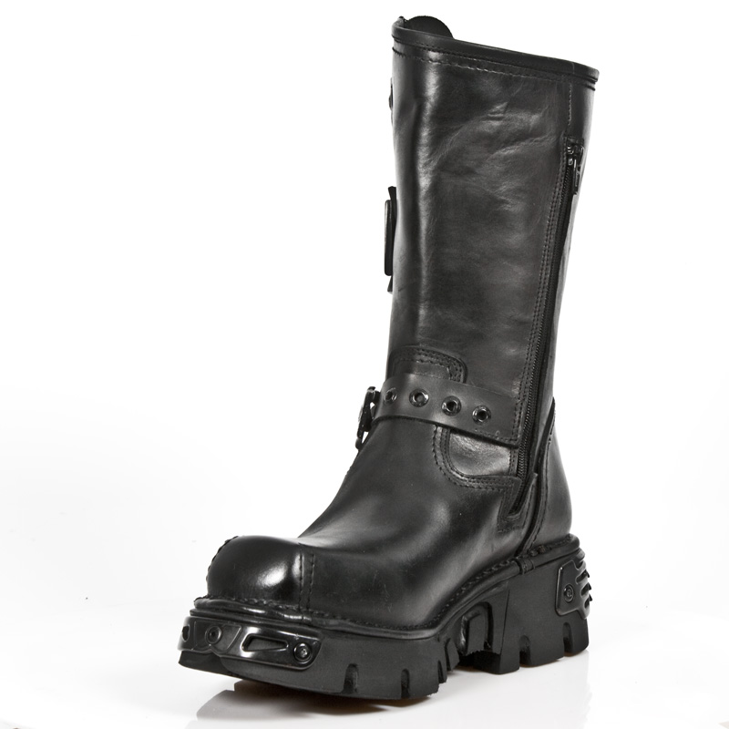 photo n°3 : Bottes biker's cuir noir NEW ROCK M.1601-S8