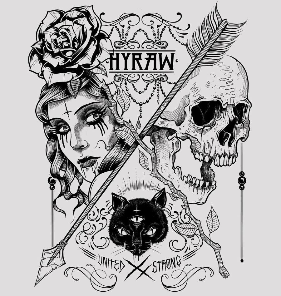 Haut femme rock tattoo HYRAW noué dans le dos