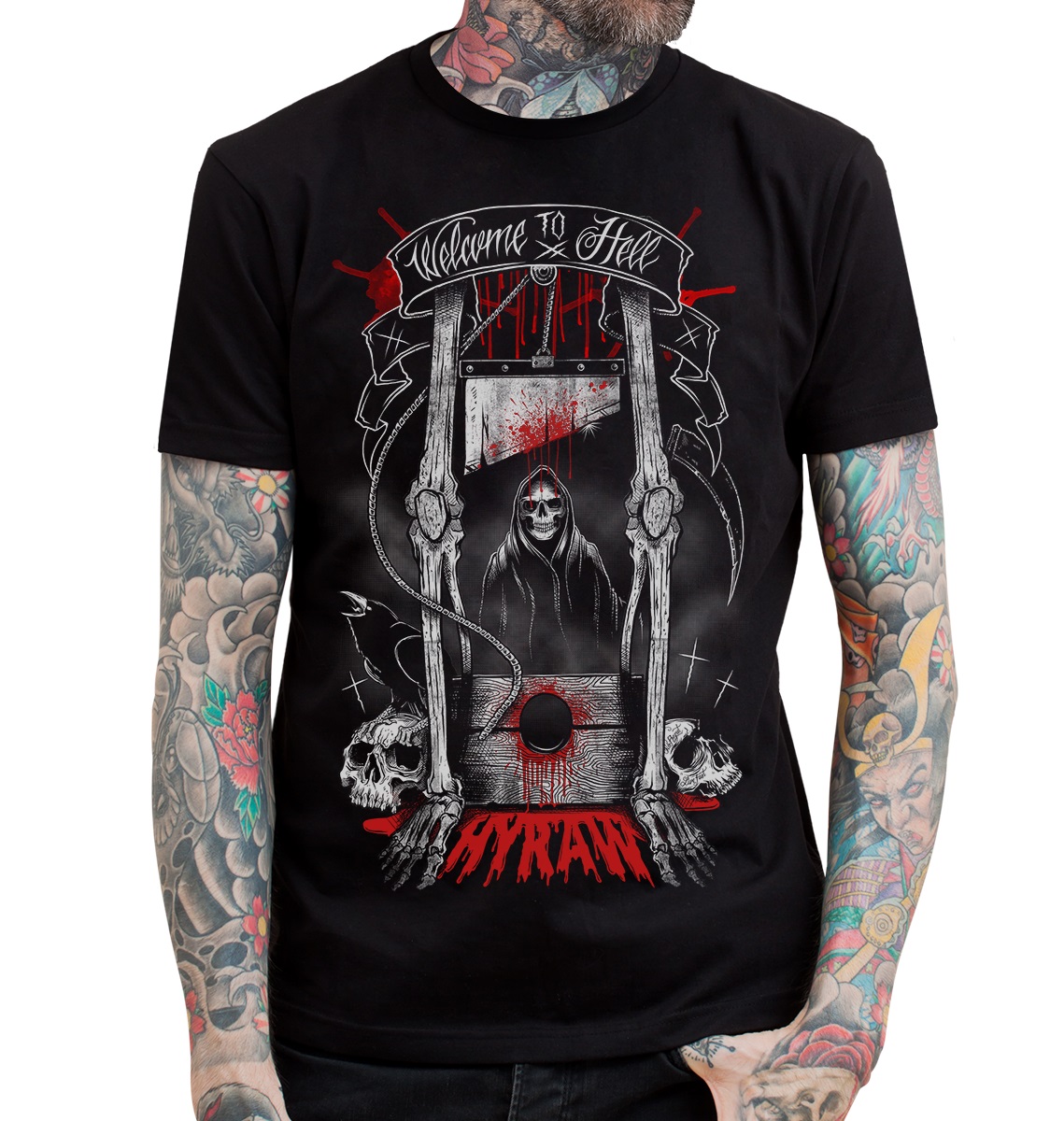 T-shirt gothique manches courtes pour hommes de chez SPIRAL 'dead kiss