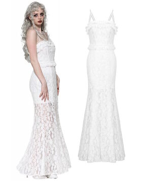 Robe Sirène Gothique Blanche DARK IN LOVE