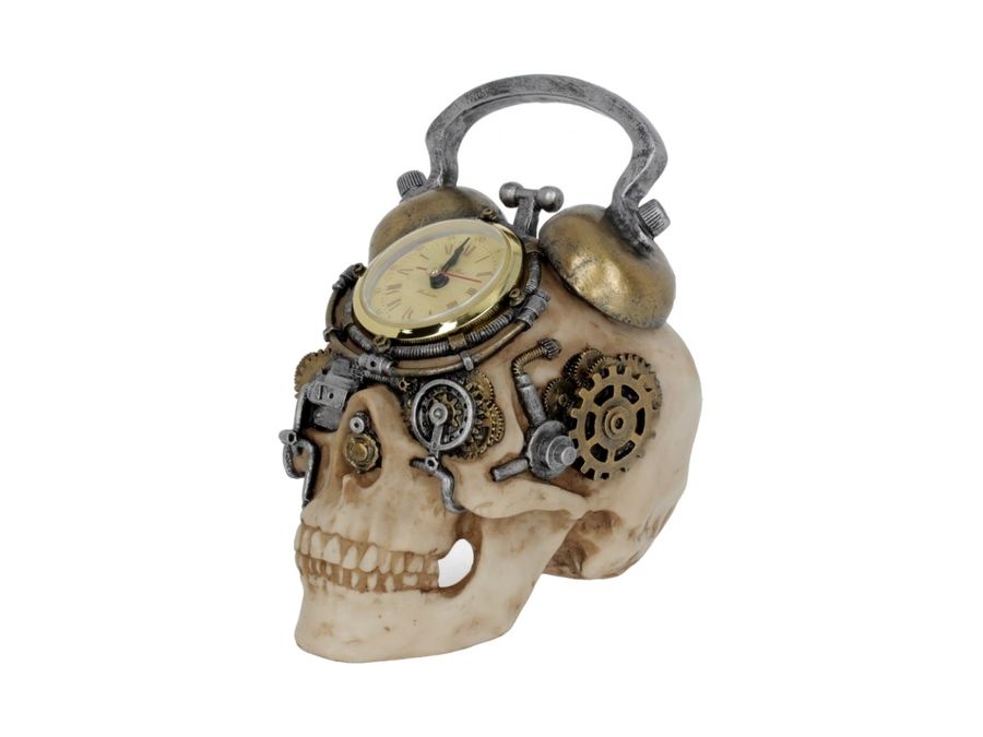 Crâne horloge steampunk