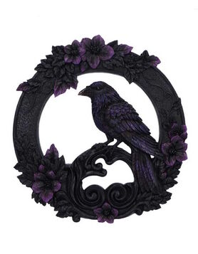 D&eacute;coration Murale Gothique Corbeau & Fleurs Pourpres - Watcher of the Veil