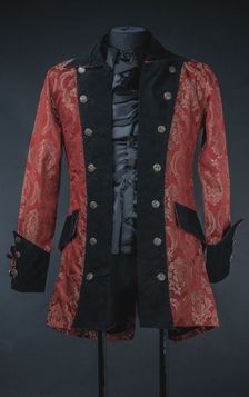 Veste aristocrate homme rouge et noire