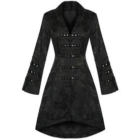 Veste gothique femme en tissu brocarde noir