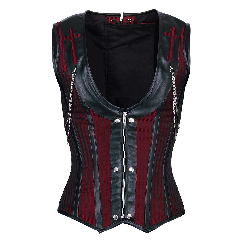 Corset gothique homme noir et rouge