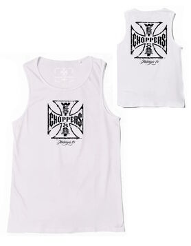 D&eacute;bardeur Officiel West Coast Choppers 'Worn Cross' Blanc