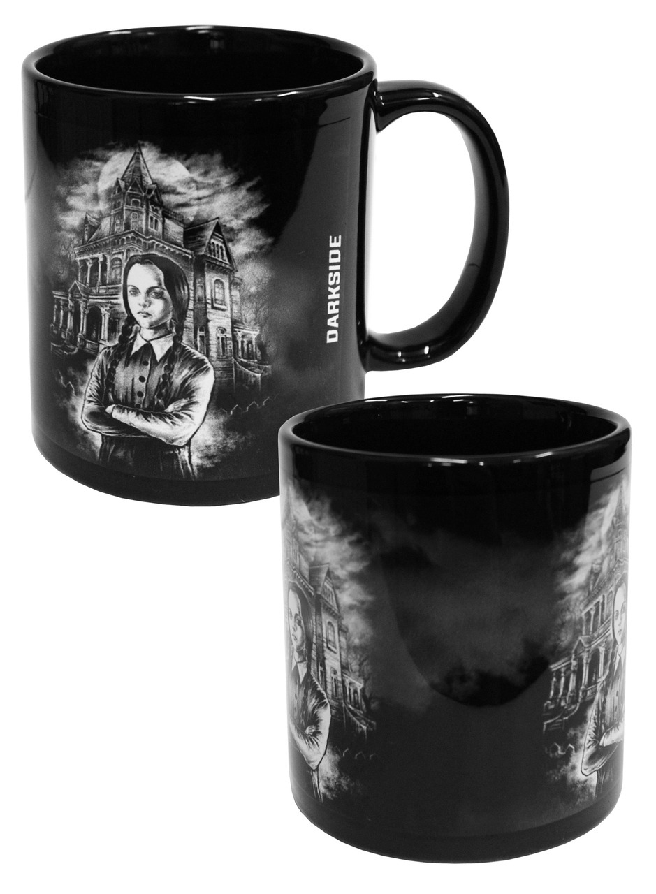 Mug artisanal Mercredi Addams série Netflix verre avec paille