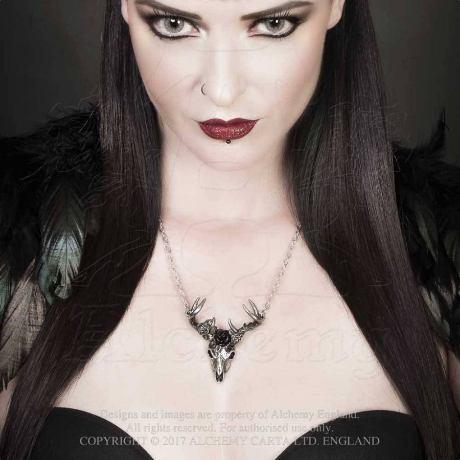 photo n°3 : Pendentif ALCHEMY GOTHIC 'white hart black rose'